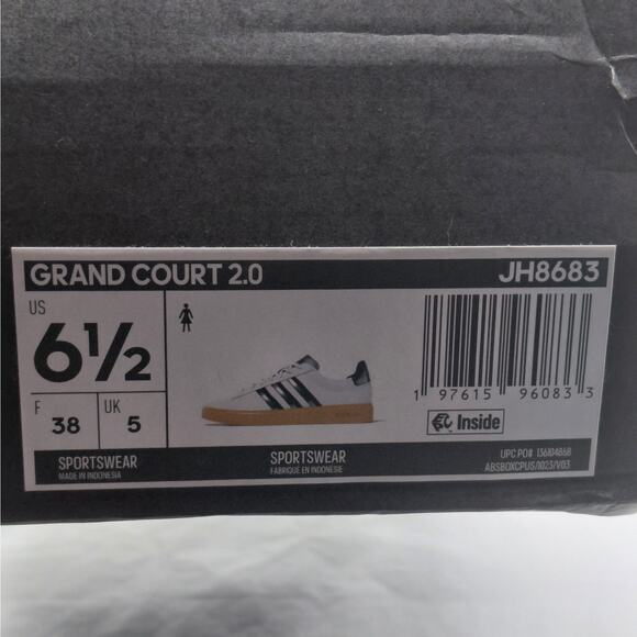 Adidas Grand Court 2.0 Women's Athletic Sneakers Size 6.5 White Academia Preppy - Picture 13 of 15